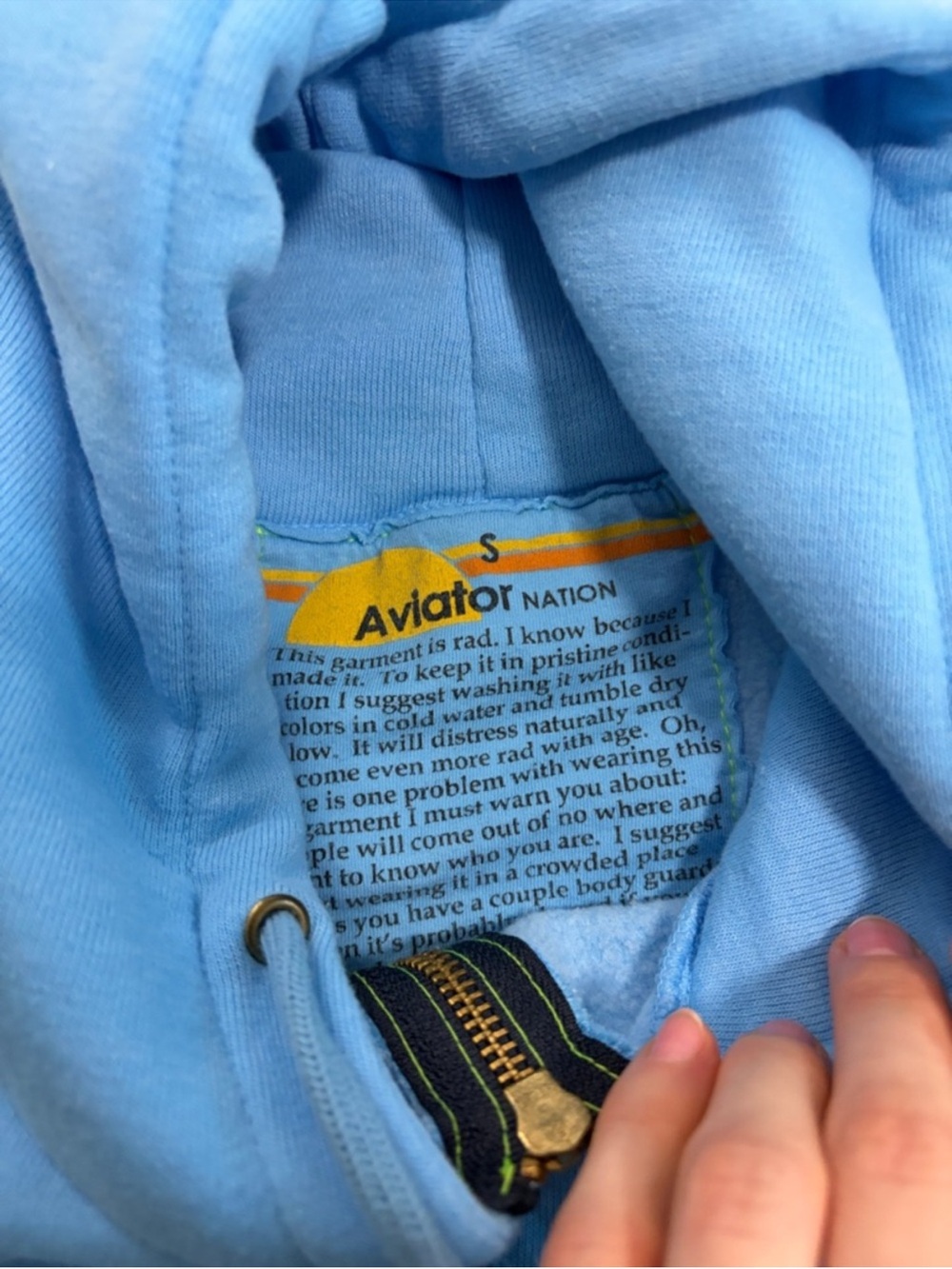 Aviator Nation Peloton Light Blue Matching Sweatpants and Hoodie Set Small - Picture 3 of 3